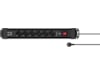 Andersson Strömförgrening 6x uttag och 2x USB 1,5m (svart) Förlängningskabel & förgrening