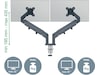 Leitz Ergo Monitorarm Dubbel, platsbesparande, 17"-32" skärmar Bord- & väggfäste