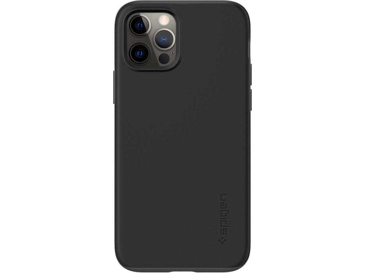 iPhone 12/12 Pro Thin Fit fodral från Spigen - svart Skydd iPhone 12/12 Pro Thin Fit fodral från Spigen - svart Skydd