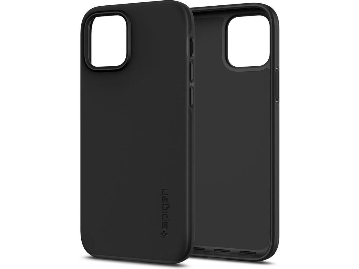 iPhone 12/12 Pro Thin Fit fodral från Spigen - svart Skydd iPhone 12/12 Pro Thin Fit fodral från Spigen - svart Skydd