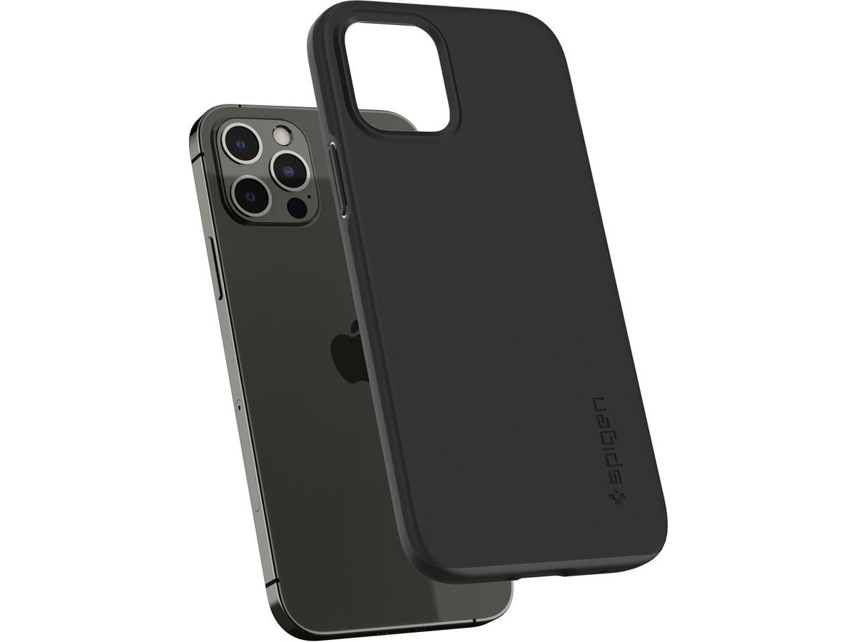 iPhone 12/12 Pro Thin Fit fodral från Spigen - svart Skydd iPhone 12/12 Pro Thin Fit fodral från Spigen - svart Skydd