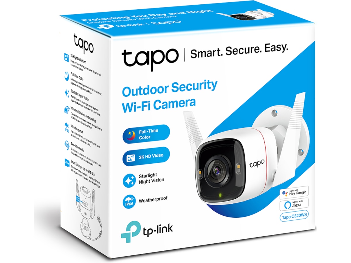 TP-Link Tapo C320WS 2K WiFi Camera Outdoor (vit) Övervakningskamera