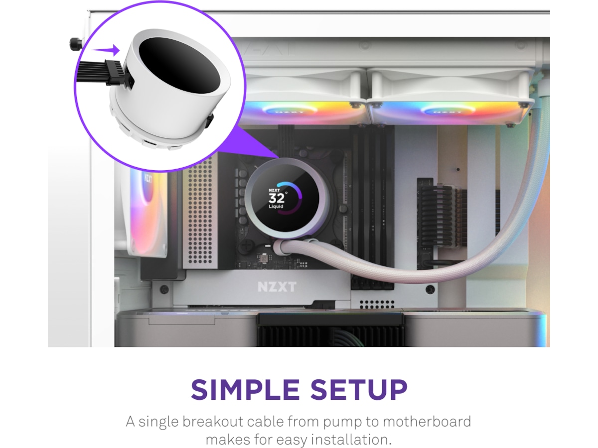 NZXT Kraken 360 RGB CPU Kylare (vit) CPU - Vattenkylning