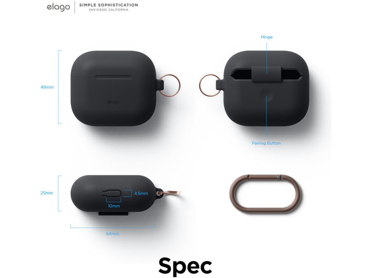 Elago Airpods 3 Silikonfodral med karbinhake (nightglow) Tillbehör till hörlurar