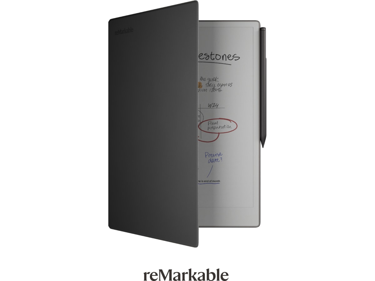 reMarkable Paper Pro 11,8" 64 GB inkl. Marker Plus och Book Folio (svart läder) Digitala anteckningsblock och tillbehör
