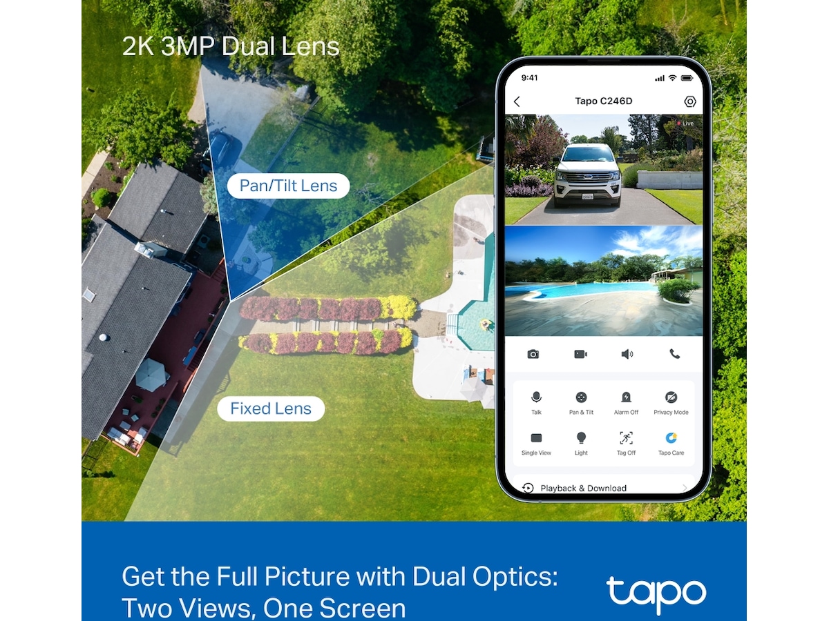 TP-Link Tapo C246D  Indoor/Outdoor Dual Lens övervakningskamera Övervakningskamera