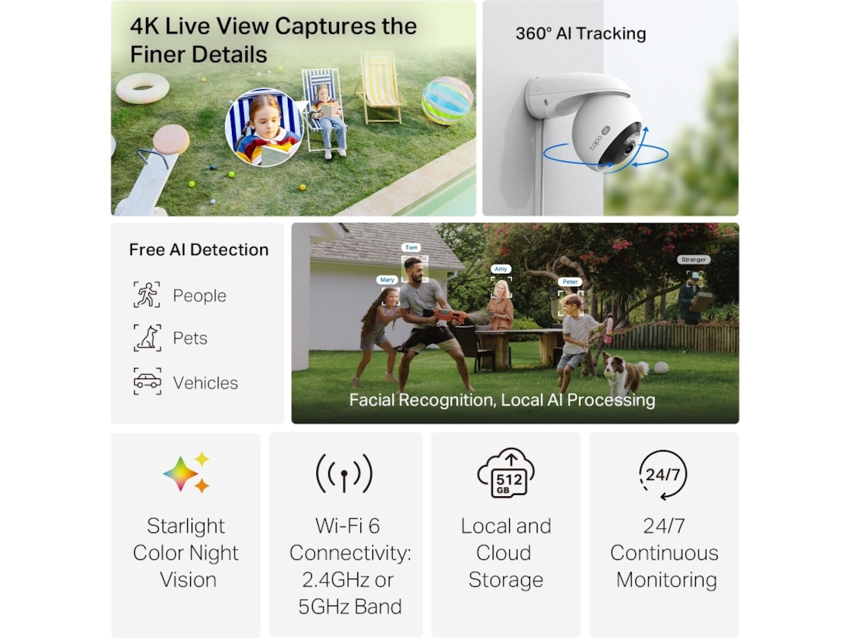 TP-Link Tapo C560WS 4K utomhusövervakningskamera Övervakningskamera