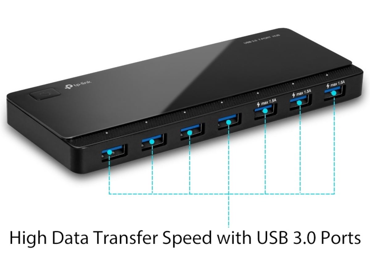 TP-Link UH700 USB 3.0 7-Port Hub Dockningsstation och USB-hub