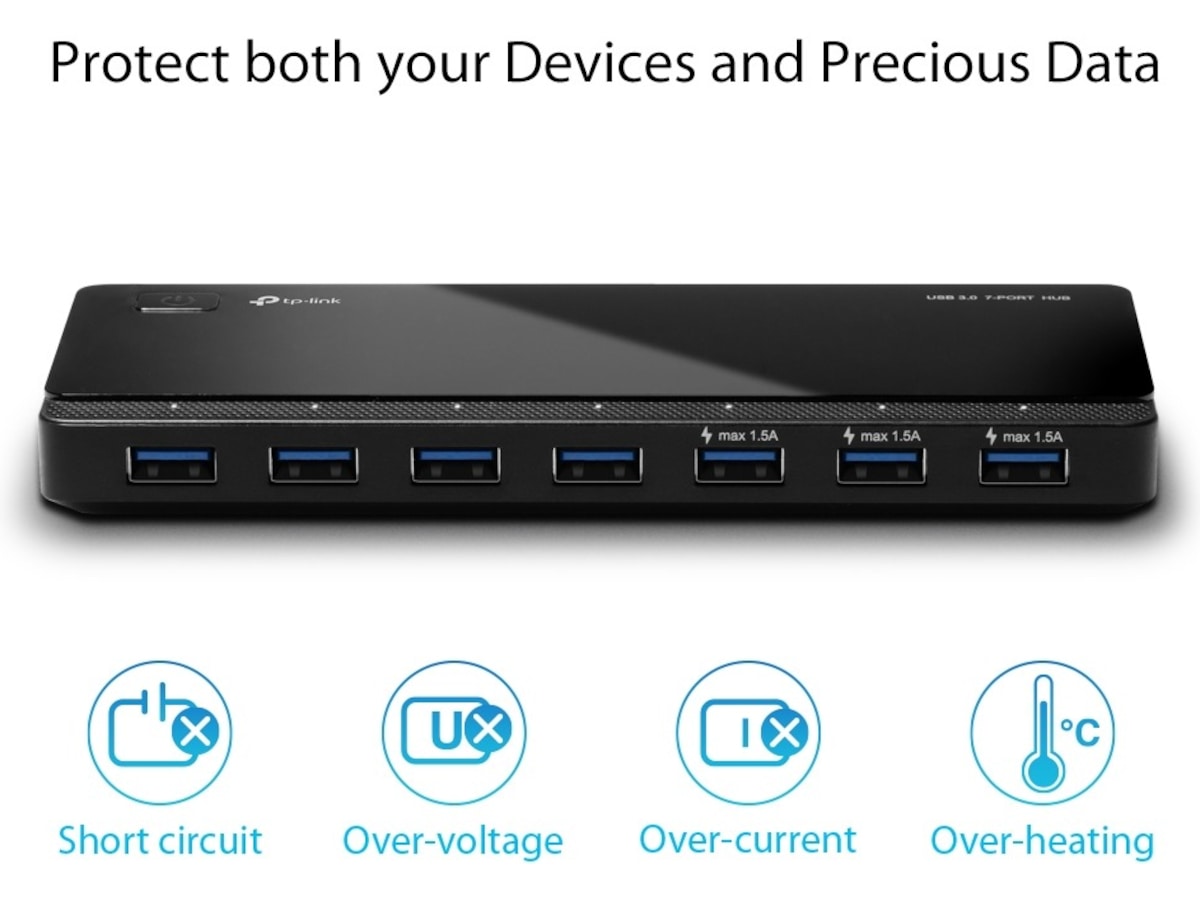TP-Link UH700 USB 3.0 7-Port Hub Dockningsstation och USB-hub