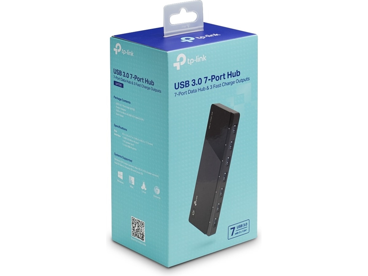 TP-Link UH700 USB 3.0 7-Port Hub Dockningsstation och USB-hub