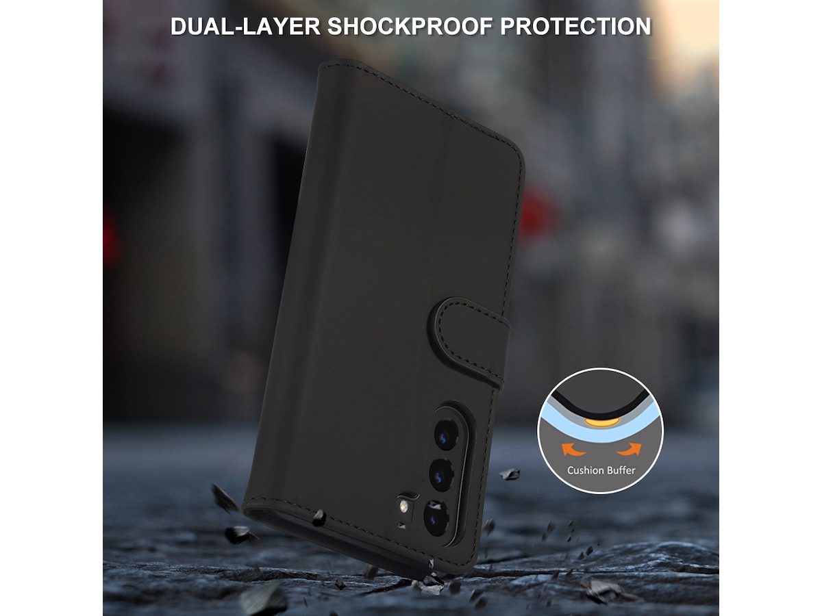 iiglo Galaxy S23+ Plånboksfodral (svart) Skydd