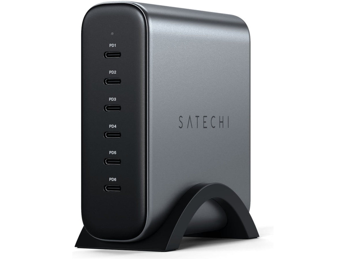 Satechi GaN 6Port 200W Laddstation (space gray) Mobilladdare