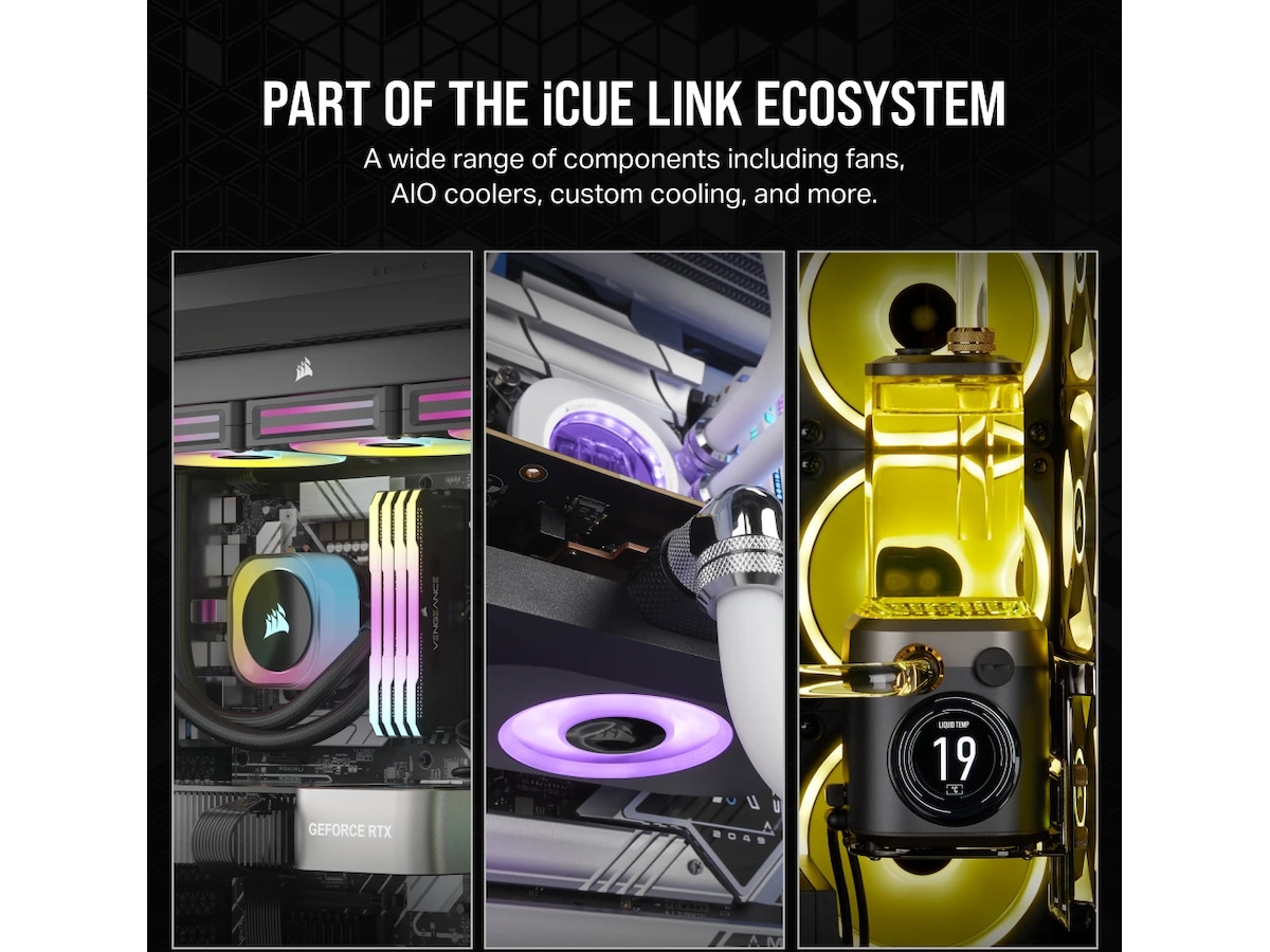 Corsair iCUE LINK QX120 RGB 120mm Fläkt (svart) Fläkt