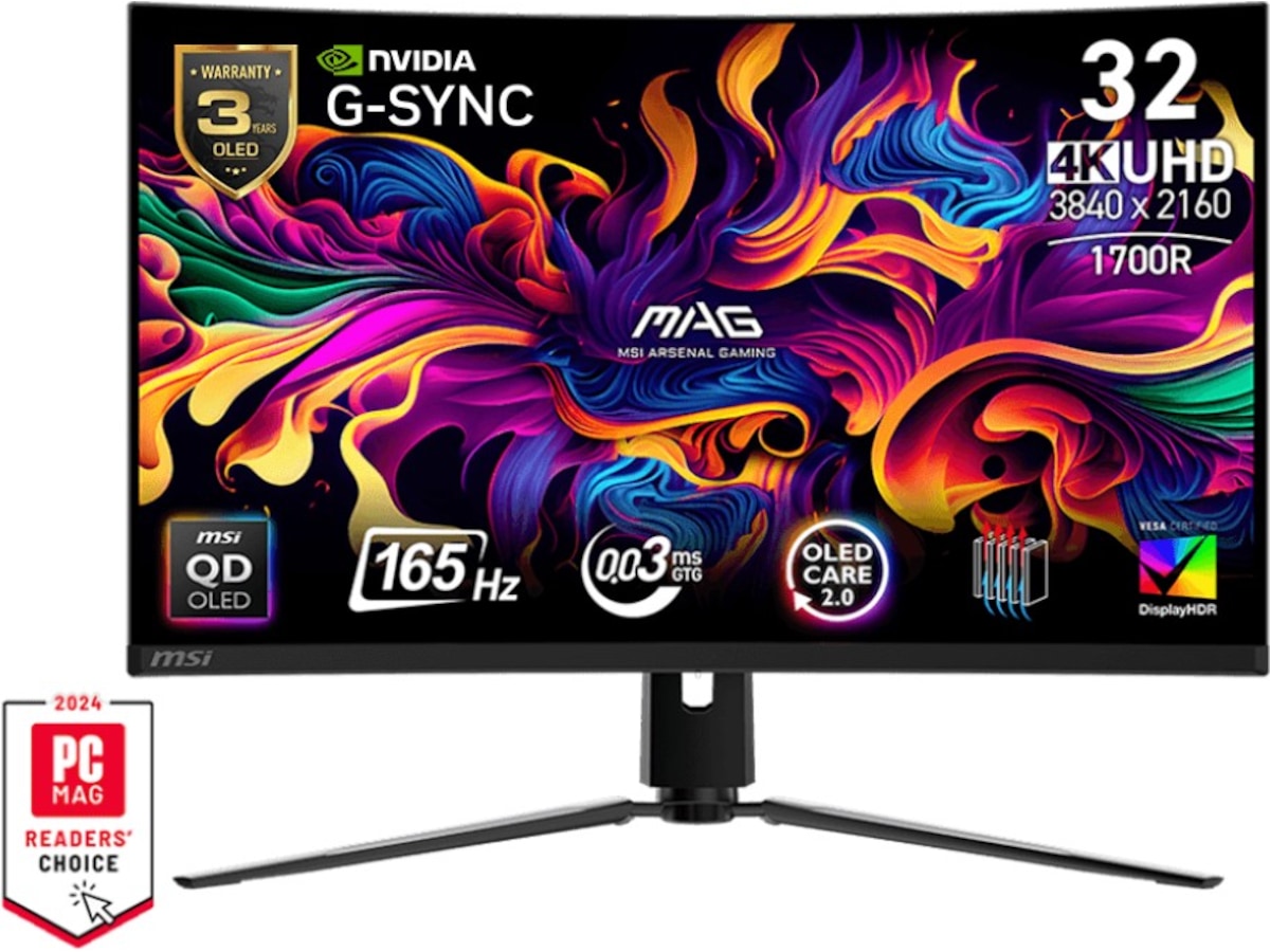 MSI 32" 4K curved gamingskärm MAG 321CUP QD-OLED Datorskärm