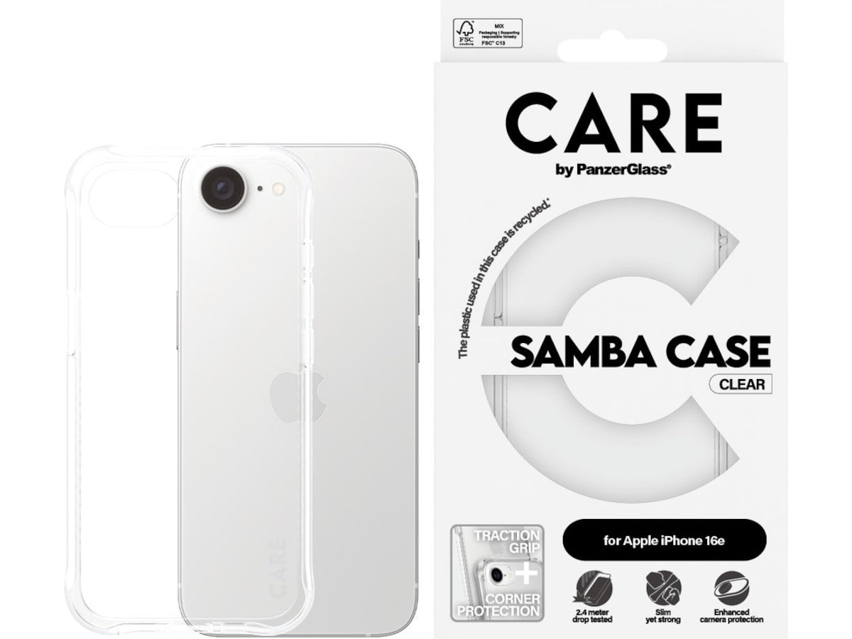 PanzerGlass CARE iPhone 16e Fashion skal (transparent) Skydd