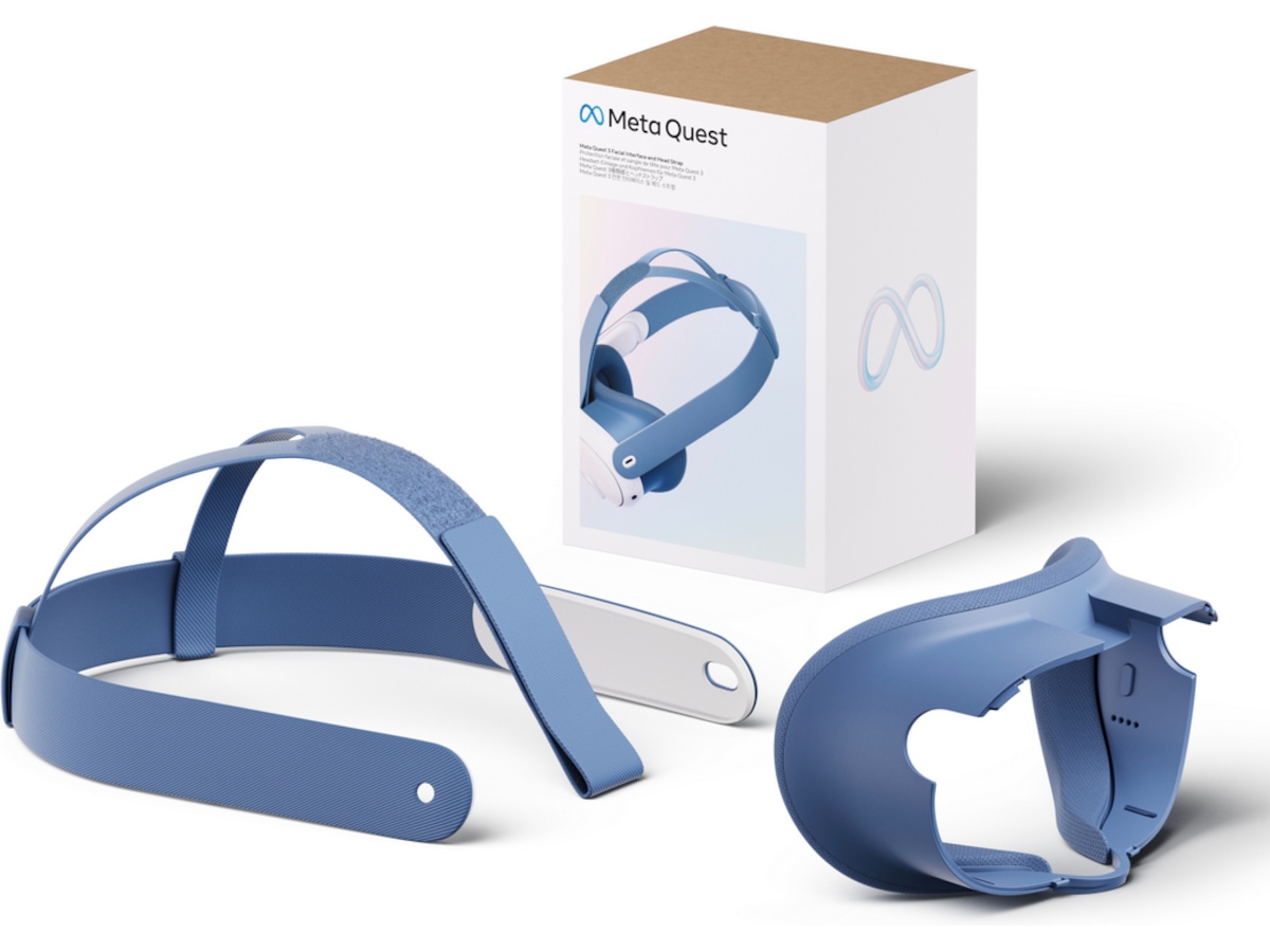 Meta Ansiktsdel och huvudrem (blå) VR tillbehör