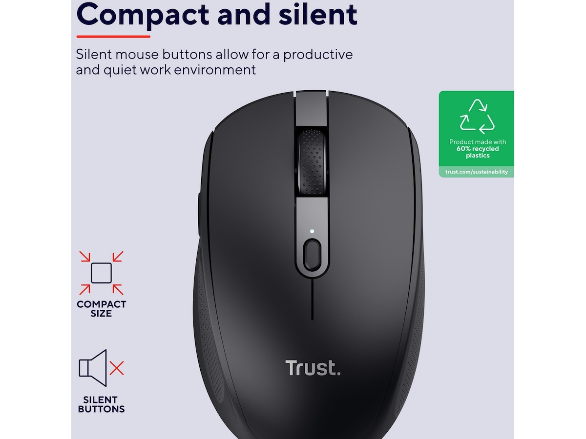 Trust Ozaa Trådlös mus Mus
