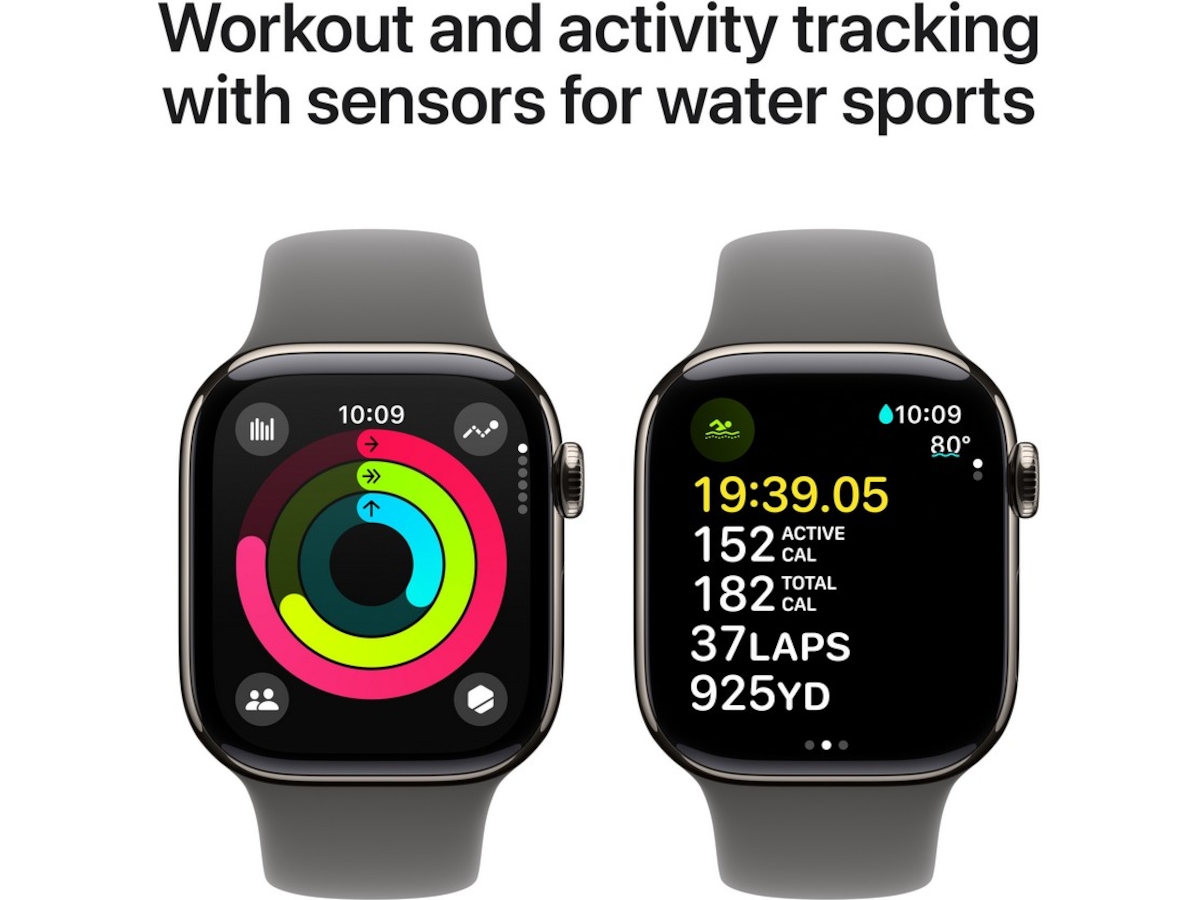 Apple Watch Series 10 GPS + LTE 42mm Titan (naturlig) Smartwatches