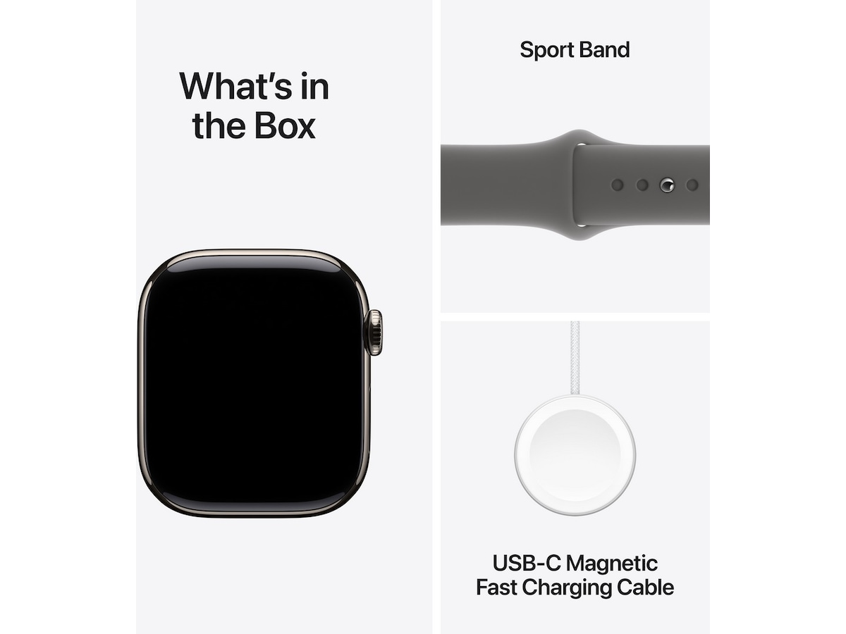 Apple Watch Series 10 GPS + LTE 42mm Titan (naturlig) Smartwatches