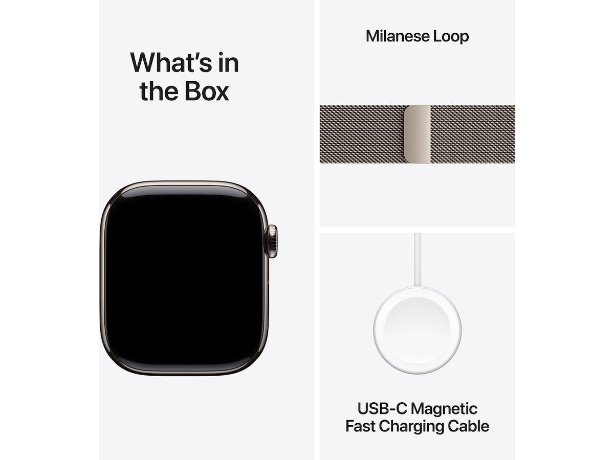 Apple Watch Series 10 GPS + LTE 42mm Titan (naturlig) Smartwatches