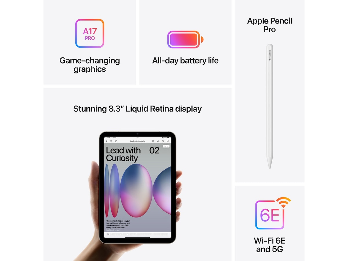 iPad mini (2024) 512GB 5G (blå) Surfplattor