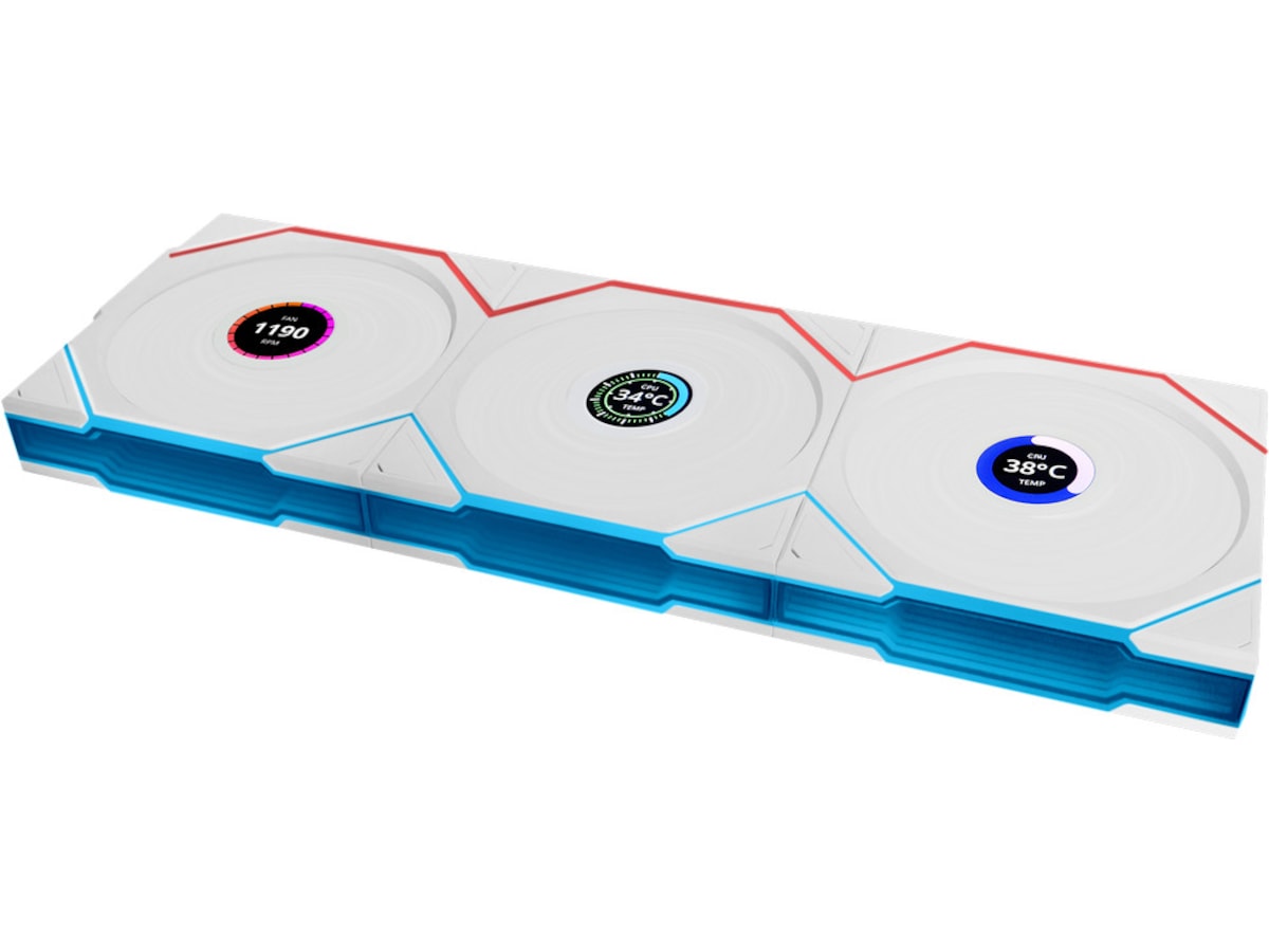 Lian Li UNI FAN TL Wireless LCD Reverse 3pk (vit) Fläkt