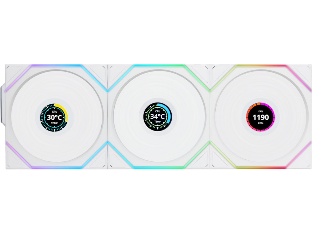 Lian Li UNI FAN TL Wireless LCD Reverse 3pk (vit) Fläkt