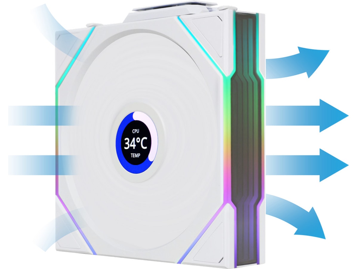 Lian Li UNI FAN TL Wireless LCD Reverse 3pk (vit) Fläkt