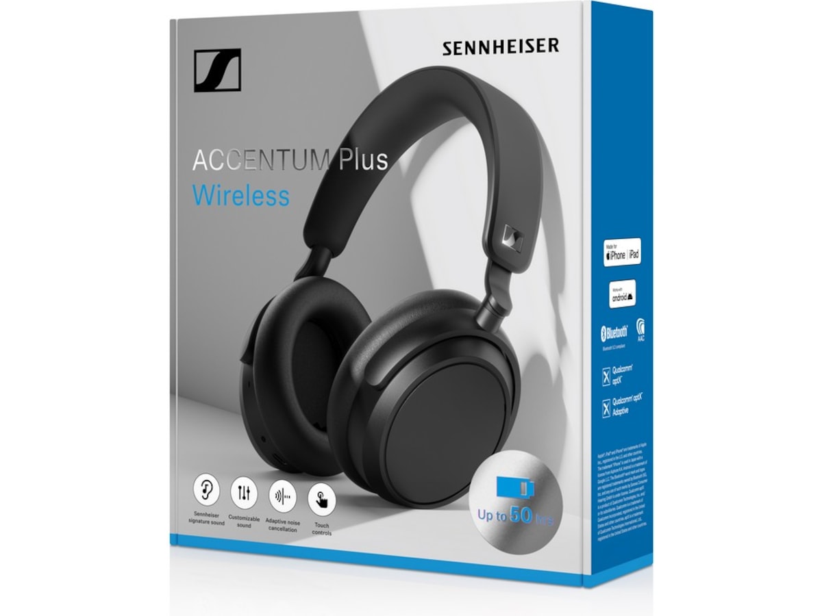 Sennheiser ACCENTUM Plus trådlösa hörlurar, On-Ear (svart) Hörlurar