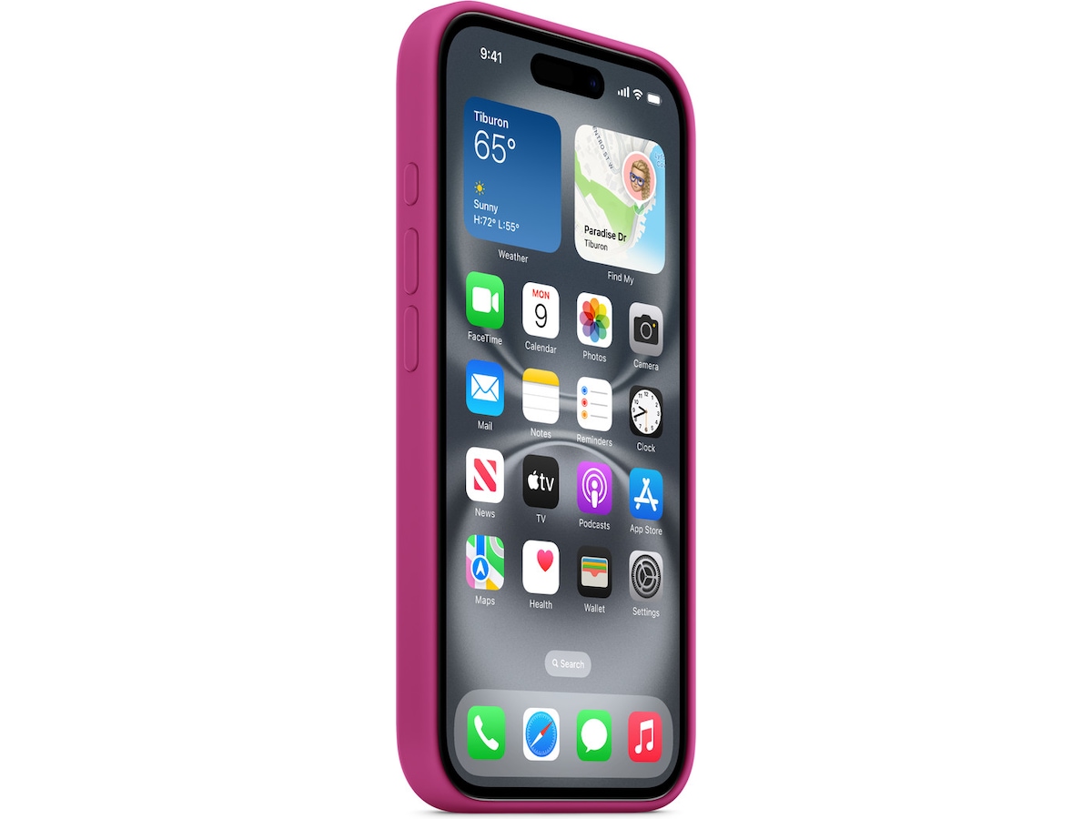 Apple iPhone 16 Silikonskal (lila fuchsia) Skydd