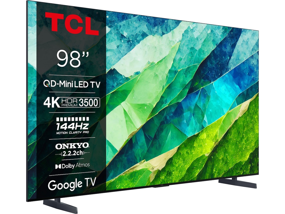 TCL 98" 98C855 QLED Pro 4K Google TV 144Hz Över 80 tums TV