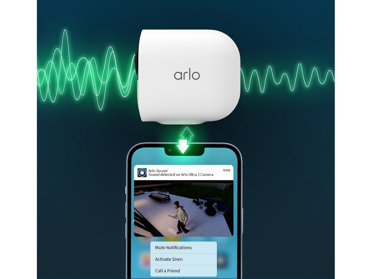 Arlo Ultra 2 övervakningskamera utomhus 2pk (vit) Övervakningskamera