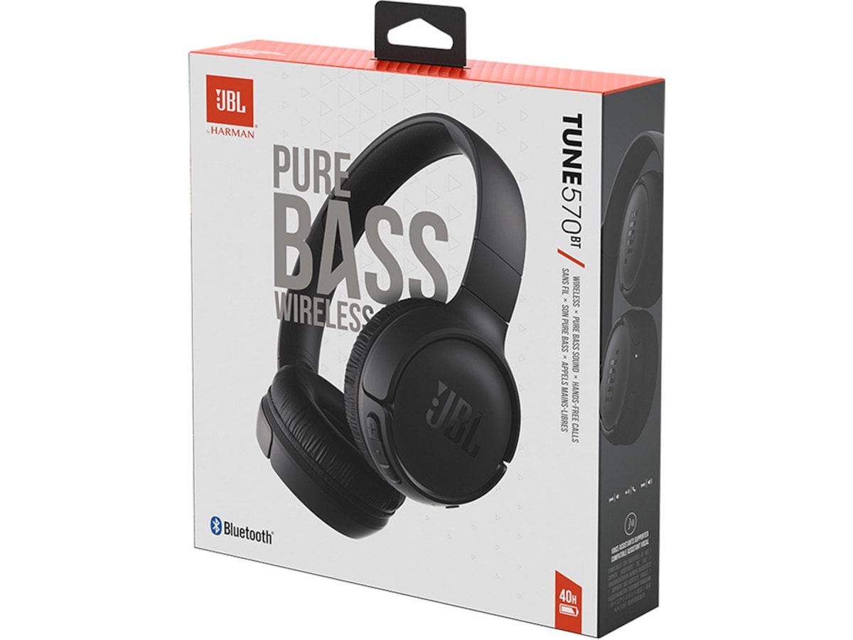 JBL Tune 570BT Trådlösa Hörlurar, On-Ear (svart) Hörlurar