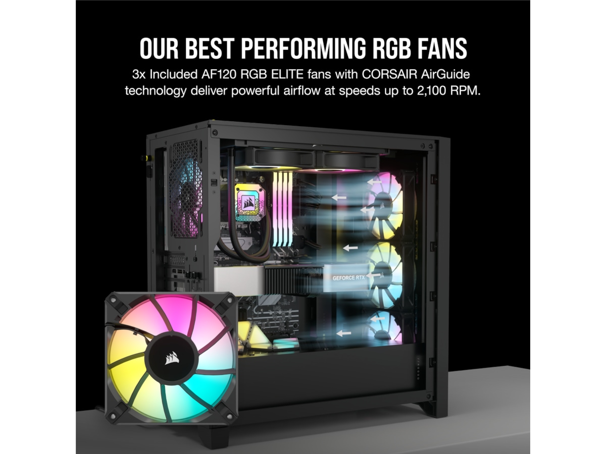 Corsair iCUE 4000D RGB Airflow Mid-Tower (svart) -B-Grade Demo övrigt