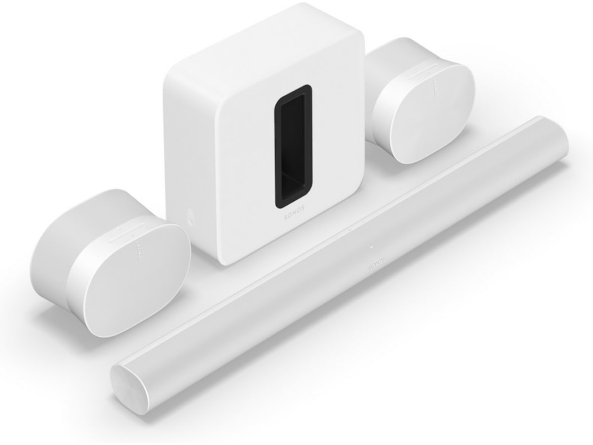 Sonos Arc Soundbar (vit) + 2x Era 300 och 1x Sub (Gen3) Soundbars