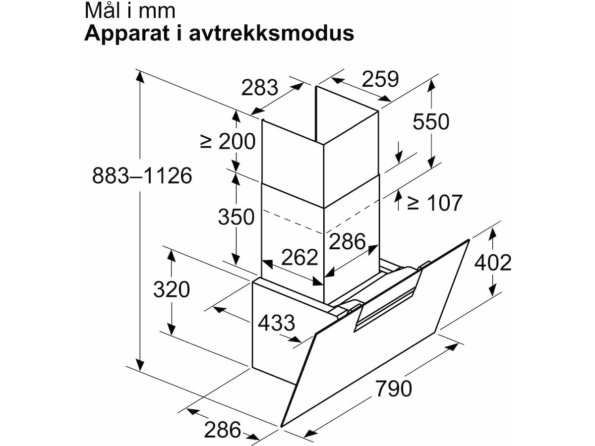 Siemens iQ300 LC87KFN60 Ventilator (svart) Väggmonterad köksfläkt