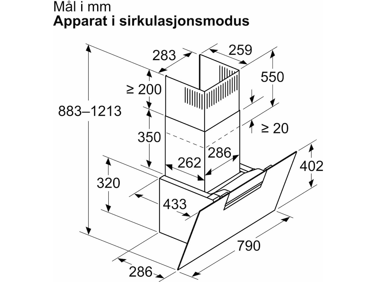 Siemens iQ300 LC87KFN60 Ventilator (svart) Väggmonterad köksfläkt