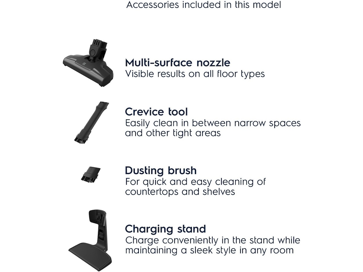 Electrolux Clean 500 sladdlös dammsugare (grå) Skaftdammsugare