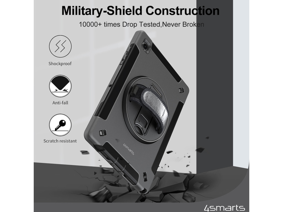 4smarts Galaxy Tab A9+ Rugged Case Grip skal (svart) Skydd