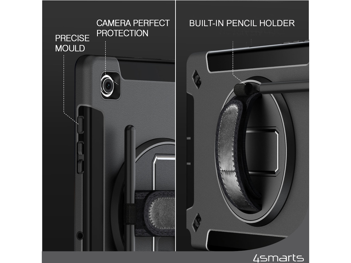4smarts Galaxy Tab A9+ Rugged Case Grip skal (svart) Skydd