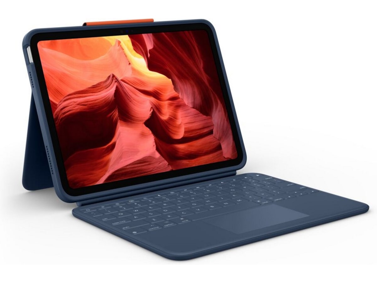 Logitech iPad 10,9" / 11" Rugged Combo 4 Touch tangentbordsfodral (blå) Skydd