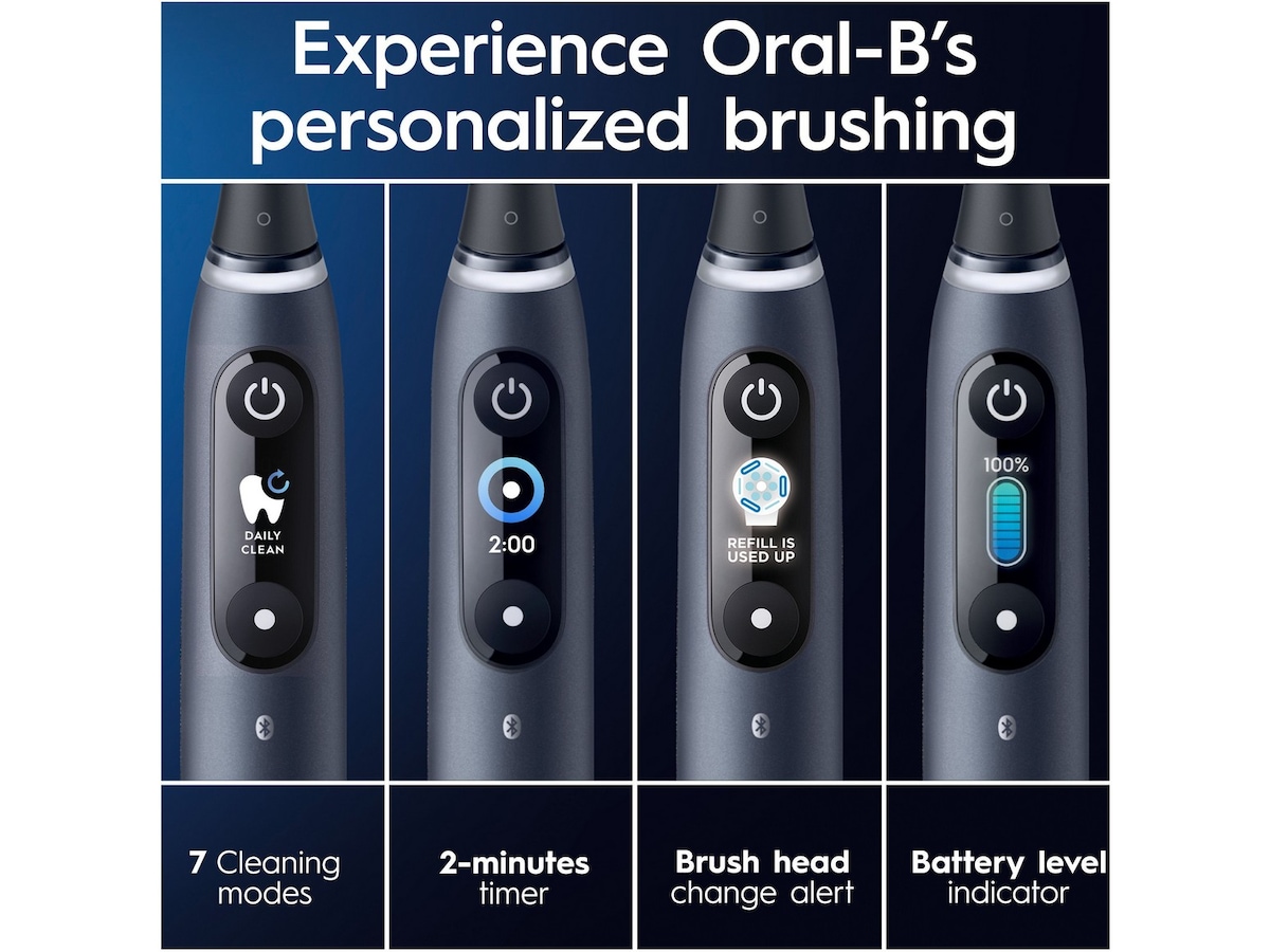 Oral-B iO 9 Duo elektriska tandborstar (svarta & ljusrosa) Eltandborste