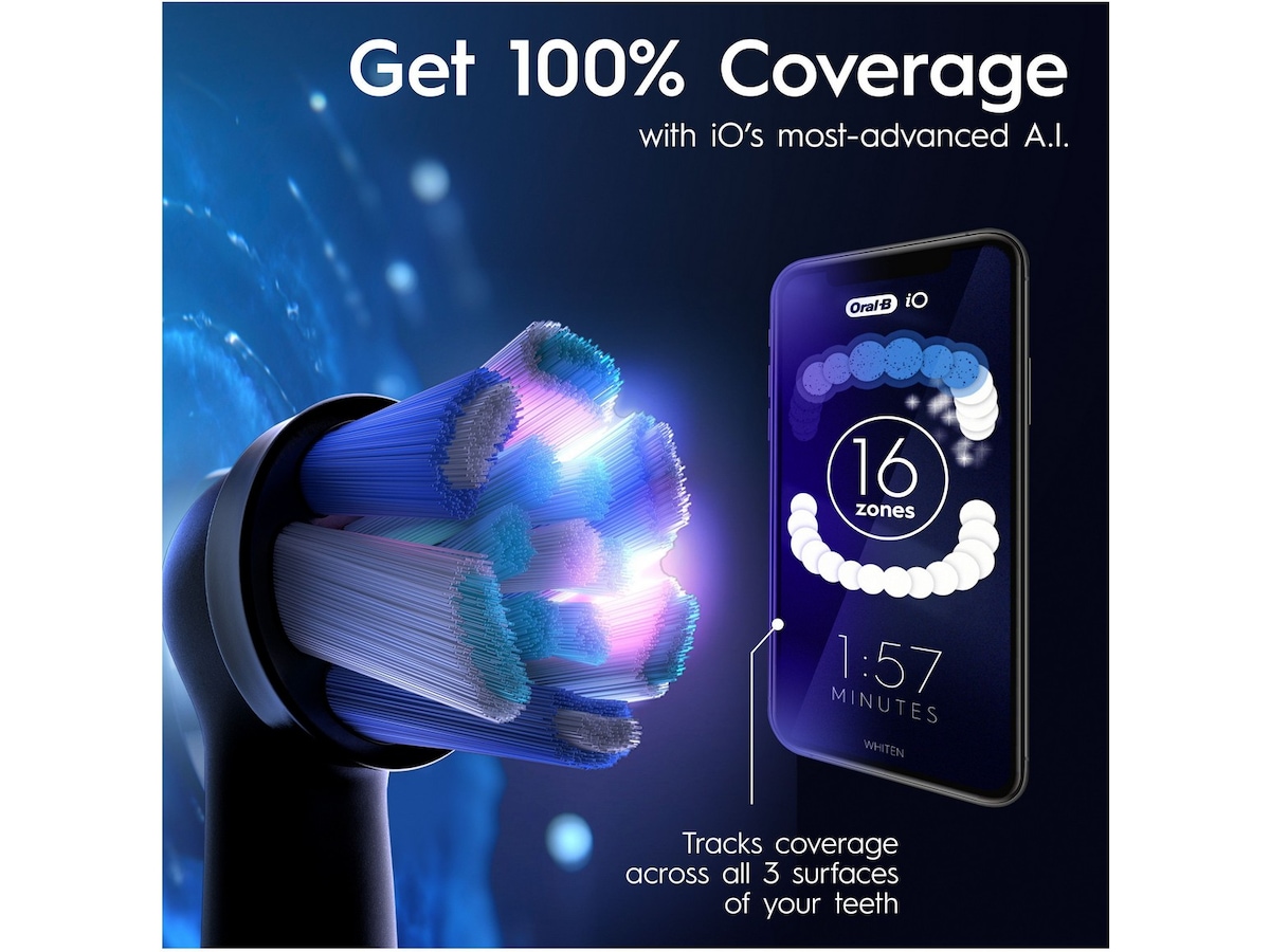 Oral-B iO 9 Duo elektriska tandborstar (svarta & ljusrosa) Eltandborste