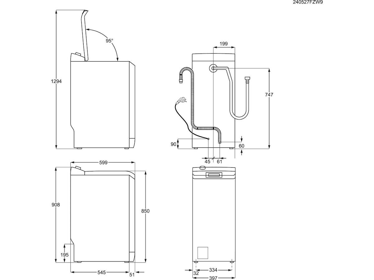 Electrolux EW6T5226C Toppmatad tvättmaskin (vit) Tvättmaskin