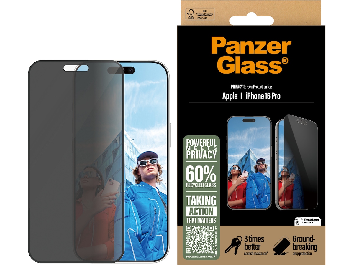 PanzerGlass iPhone 16 Pro Privacy skärmskydd Skärmskydd