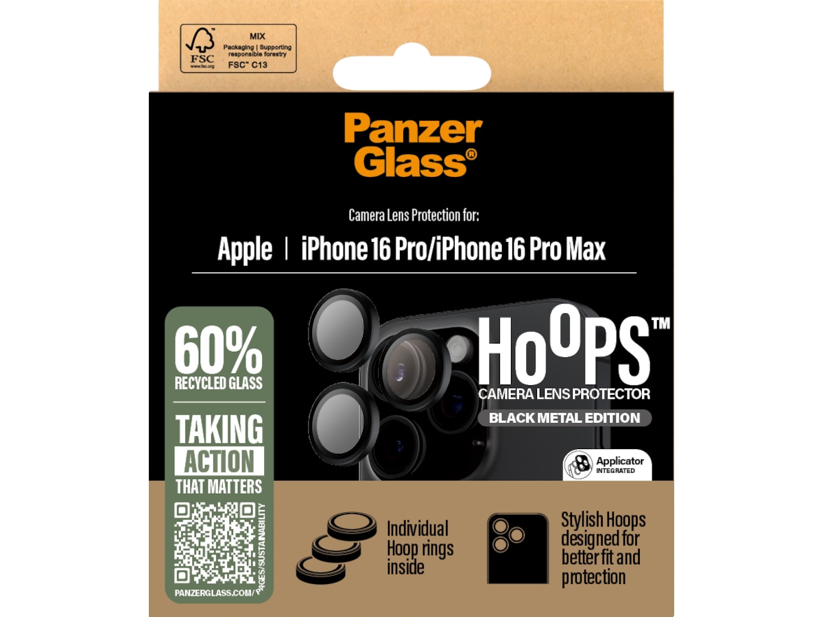 PanzerGlass iPhone 16 Pro / Pro Max Hoops Linsskydd Skärmskydd
