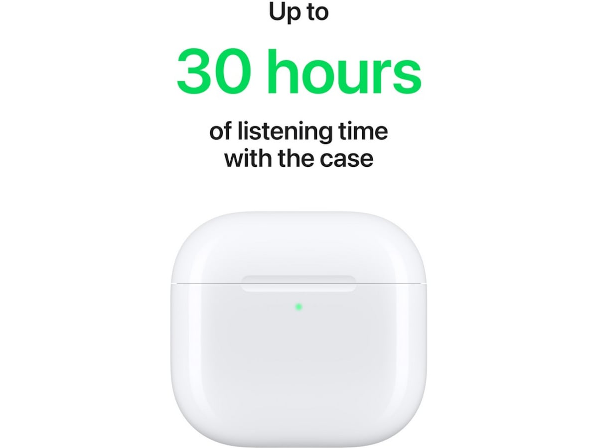 Apple AirPods 4 trådlösa hörlurar, In-ear (vit) In-ear hörlurar