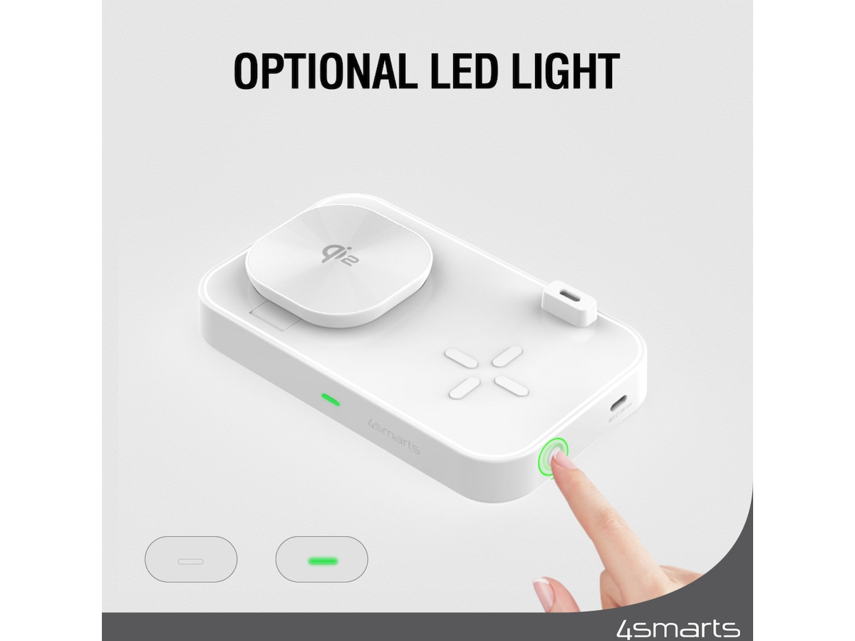 4smarts Qi2 Charging Station Trident (vit) Mobilladdare