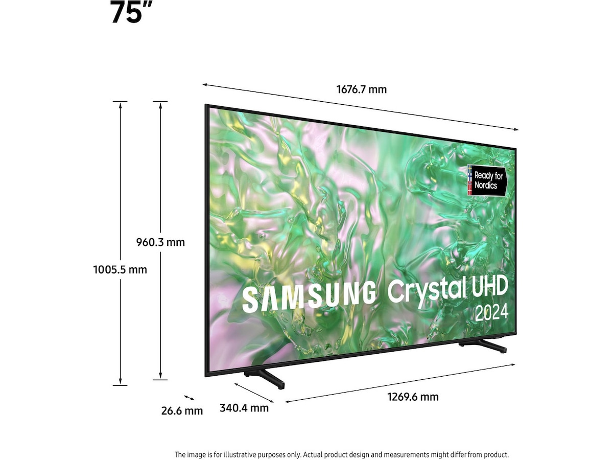 Samsung 75" DU8005 4K Crystal UHD Smart TV TU75DU8005K 70 - 79 tums TV