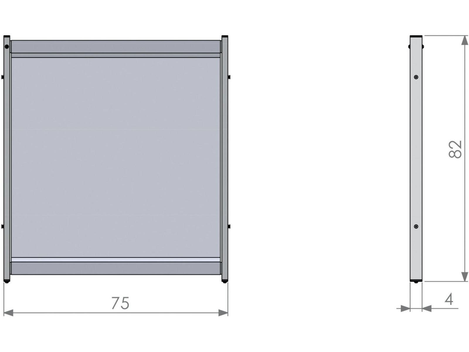 Nobo bordskärm modul Premium Plus - 75x82cm Tillbehör till arbetsstationer & kontorsbås